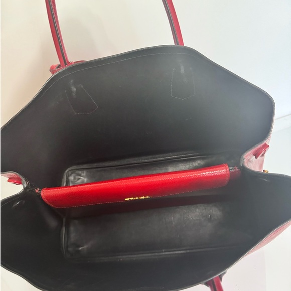 Prada Saffiano Vernice Double Bag Rosso - Picture 9 of 9